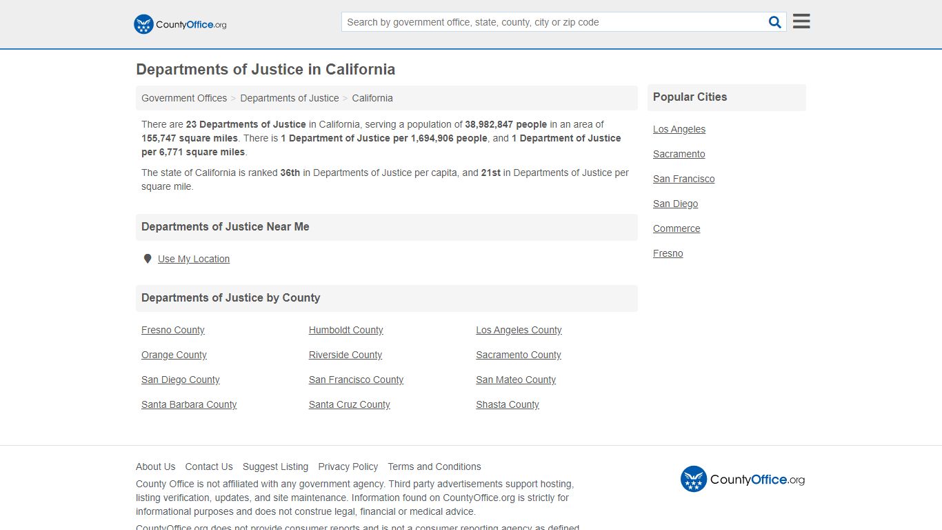 Departments of Justice - California (Agencies & Investigations)
